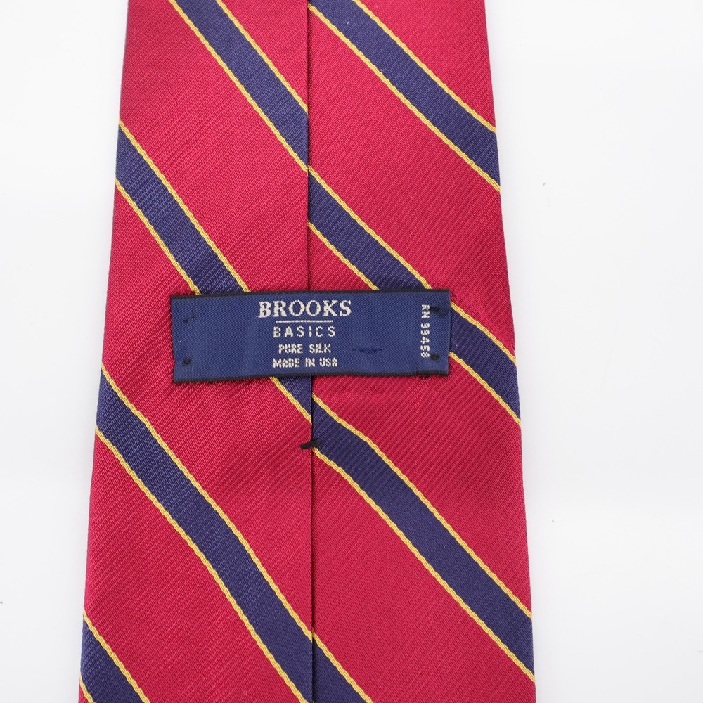 Brooks Brothers Basics Tie Striped Necktie Red One Size Mens OS - Picture 2 of 5